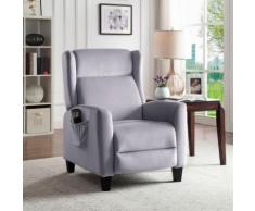 ATLANTIC home collection TV-Sessel Timo, klassischer Ohrensessel mit moderner Relaxfunktion und praktischer Seitentasche grau Relaxsessel Sessel