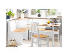 Home affaire Eckbankgruppe Sascha mit Tisch und Truhen-Eckbank, weiß, weiß/natur