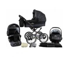 bergsteiger Kombi-Kinderwagen Venedig, black & white dots, 3in1, (10-tlg.) schwarz Kinder Kombikinderwagen Kinderwagen Buggies
