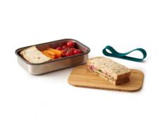black+blum Lunchbox, (3 tlg.), inkl. Bambusdeckel blau Lunchbox Aufbewahrung Küchenhelfer Haushaltswaren