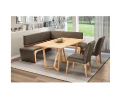 Eckbankgruppe Agram (Set 4-tlg), braun, Eiche geoelt/cappucino