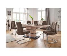 Homexperts Essgruppe Bonnie Breite 160 cm mit 4 Stühlen, beige, wildeichefarben/braun