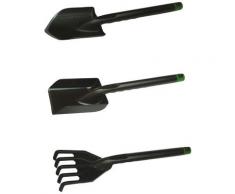 UPP Gartenpflege-Set JUMBO DELUXE, Handspaten, Schaufel und Kultivator schwarz Kleine Gartenhelfer Garten Balkon