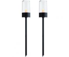 Pauleen LED Gartenfackel Sunshine Happiness, 2 St., Solarbetrieben, Erdspieß schwarz LED-Lampen LED-Leuchten Lampen Leuchten sofort lieferbar
