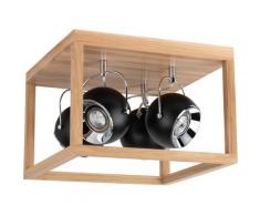 SPOT Light LED Deckenleuchte ROY, GU10, Warmweiß, Inklusive LED-Leuchtmittel, Naturprodukt aus Eichenholz, Nachhaltig mit FSC-Zertifikat, Made in EU schwarz Deckenstrahler Strahler Spots Lampen Leuchten