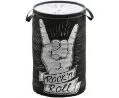 Sanilo Wäschekorb Rock ’n’ Roll, 60 Liter, faltbar, mit Sichtschutz schwarz Badaccessoires