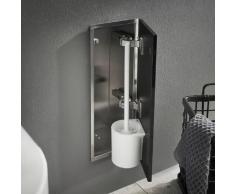 Emco Schrankmodule Asis Pure Bürstengarnitur-Modul Unterputz, Anschlag rechts, schwarz (435 mm) Badaccessoires