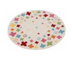 Kinderteppich Bloom Field Esprit rund Höhe 10 mm handgetuftet, natur, Neutral, natur