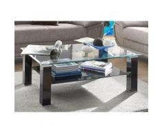 PRO Line Couchtisch, mit Glasplatte, Glasboden, Gestell aus Holz, rechteckig schwarz Couchtisch Couchtische eckig Tische