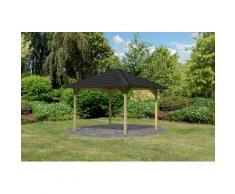 Karibu Pavillon Cordoba, (Set), BxTxH: 357x357x297 cm, mit schwarzen Dachschindeln braun Pavillons Garten Balkon
