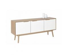 andas Sideboard »Curve«, white oak, im nordischen Design, weiß, Laminat weiß