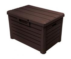 ONDIS24 Auflagenbox Florida Kompakt, 120 Liter, Kunststoff braun Garten- Kissenboxen Gartenmöbel Gartendeko