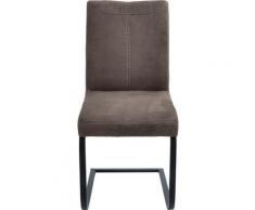 K+W Komfort & Wohnen Freischwinger Floyd, mit dekorativer Kontrastnaht, Freischwingergestell aus Vierkantrohr Roheisen schwarz, Vintage-Optik braun Stühle Sitzbänke