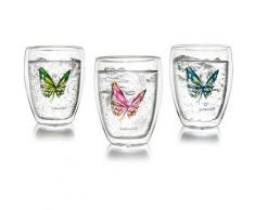 Creano Thermoglas Colourfly, (Set, 3 tlg.), mit Schwebe-Effekt, 3-teilig farblos Gläser-Sets Gläser Glaswaren Haushaltswaren