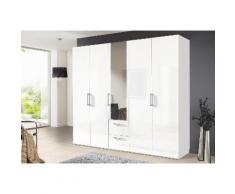 Express Solutions Kleiderschrank, weiß, weiß/Hochglanz weiß