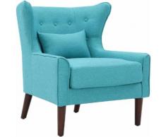 SalesFever Ohrensessel blau Sessel Hocker SOFORT LIEFERBARE Möbel