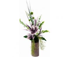 Kunstpflanze Arrangement Soft-Magnolie in Vase, lila, lila