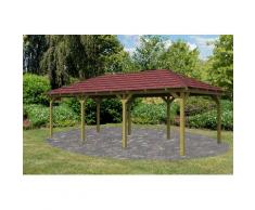 Karibu Holzpavillon Mailand 1, (Set), BxT: 345x485 cm, inkl. Dachschindeln und Pfostenanker beige Pavillons Garten Balkon