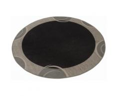 THEKO Teppich Loures, rund, 6 mm Höhe, Kurzflor, mit moderner Bordüre, Wohnzimmer grau Schlafzimmerteppiche Teppiche nach Räumen