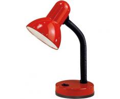 EGLO Tischleuchte BASIC, E27, rot / Ø12,5 x H30 cm exkl. 1 E27 (je max. 40W) Wippschalter - schwenkbar flexibler Hals Schreibtischlampe Tischlampe Bürolampe Lampe Büro Schreibtischleuchte Tischleuchten Lampen Leuchten sofort lieferbar