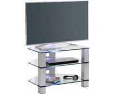 Maja Möbel TV-Rack 1652, grau, Metall Alu,Klarglas