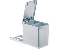 Eyckhaus kitchen & cooking Einbaumülleimer, 2-Fach grau Einbaumülleimer Mülleimer Küchenhelfer Haushaltswaren