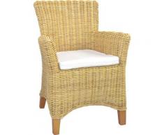 Home affaire Rattanstuhl, Handarbeit aus Rattan beige Rattanstuhl Rattan-Sessel Sessel Wohnzimmer