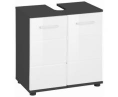 trendteam Waschbeckenunterschrank Smart, grau, grau/weiß Hochglanz