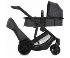 hauck FUN FOR KIDS Geschwisterwagen mit Regenhaube, »Duett 3 Melange Charcoal«, grau, Unisex, Melange Charocoal