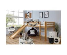 Ticaa Hochbett Rene, mit Rollrost wahlweise Matratze, Buche beige Kinder Hochbetten Kinderbetten Betten