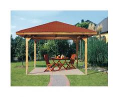 weka Pavillon Paradies 2, (Set), BxT: 380x380 cm, inkl. Dachschindeln und Pfostenanker braun Pavillons Garten Balkon