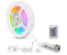 B.K.Licht LED Stripe, Band 3m, silikonbeschichtet, RGB, Fernbedienung, selbstklebend, Farbwechsel, kürzbar, Lichterkette, Band, Streifen, Leiste, Lichtleiste, Weiß weiß LED-Lampen LED-Leuchten SOFORT LIEFERBARE Lampen Leuchten Stripe