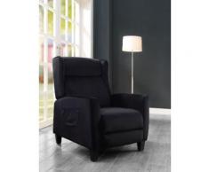 ATLANTIC home collection TV-Sessel Timo, klassischer Ohrensessel mit moderner Relaxfunktion und praktischer Seitentasche schwarz Fernsehsessel Sessel