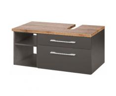 Held Möbel Waschbeckenunterschrank Davos Breite 90 cm, grau, grafit/grau