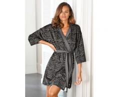 s.Oliver Kimono, aus weich fließendem Baumwollmix schwarz Damen Kimono Nachtwäsche Wäsche
