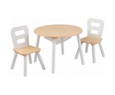 KidKraft Kindersitzgruppe Runder Aufbewahrungstisch, (3 tlg.) beige Kinder Kinderstühle Kindermöbel