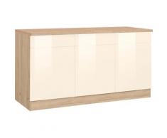 HELD MÖBEL Unterschrank Virginia, 85 cm hoch, 150 breit, 3 Schubladen, Türen, hochwertige MDF-Fronten, griffloses Design beige Küchenserien Küchenmöbel