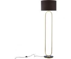 Guido Maria Kretschmer Home&Living Stehlampe Zeria, E27, Fuß der Stehleuchte in Marmor-Optik, schwarzer Stoff-Schirm schwarz Lampen und Leuchten