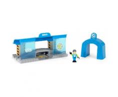 BRIO Spielzeugeisenbahn-Gebäude "BRIO WORLD Smart Tech Eisenbahn-Werkstatt", blau, Unisex