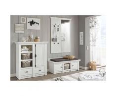 Home affaire Garderoben-Set California, (Set, 3 St.), Set aus: Sitzbank, Paneel mit Spiegel und Kommode weiß Diele Flur Affaire