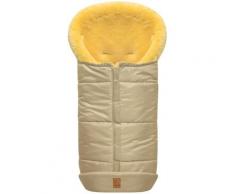 Fußsack HEITMANN FELLE "Eisbärchen - Premium Winterfußsack" Fußsäcke beige Kinder Kinderwagen Buggies mit echtem Lammfell, Mumienform möglich, für und Buggy, 6 Gurtschlitze, waschbar