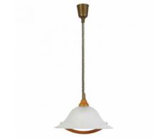 Brilliant Leuchten Torbole Pendelleuchte 36cm Rollizug buche/messing/weiß, braun, buche/messing/weiß-alabas