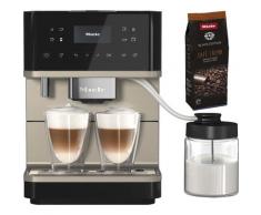 Miele Kaffeevollautomat CM 6360 MilkPerfection, Obsidianschwarz CleanSteel Metallic, WLAN-fähig, inkl. Milchgefäß, Genießerprofile, cremiger Milchschaum, OneTouch for Two, Kaffeekannenfunktion, Reinigungsprogramme stahlgrau, chromfarben Kaffee Espresso...