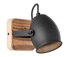 Brilliant Leuchten Wandstrahler Crowton, GU10, 1 St. kohlenschwarz, holz Strahler Spots Lampen