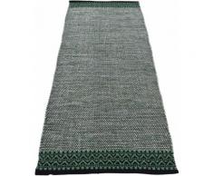 carpetfine Läufer Kelim Mia, rechteckig, 6 mm Höhe, Baumwolle Wendeteppich grün Teppichläufer Bettumrandungen Teppiche