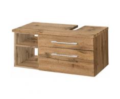 Held Möbel Waschbeckenunterschrank Davos Breite 90 cm, braun, wotaneichefb.