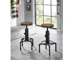 Homexperts Barhocker Solid (2 Stück), beige, natur/schwarz used Look
