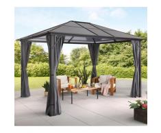 KONIFERA Pavillon Aruba 2.0, BxT: 300x365 cm, Aluminium, Polycarbonat-Dachplatten TOPSELLER grau Pavillons Garten Balkon