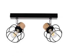 BRITOP LIGHTING Deckenleuchte Phiphi, E27, 1 St., Dekorative Leuchte aus Metall mit Elementen Eichenholz FSC-Zertifikat, passende LM E27 / exklusive, Made in Europe schwarz Lampen und Leuchten Wohnzimmer Landhaus Charme