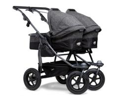 tfk Zwillings-Kombikinderwagen duo grau Kinder Geschwisterwagen Kinderwagen Buggies